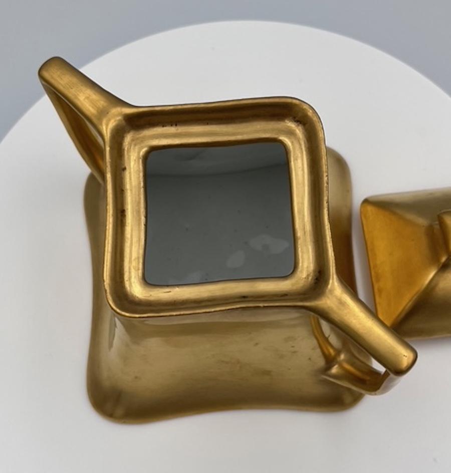 Impresionante Juego de Azucarero y Cremera de Porcelana Dorada de Viena Art Nouveau en venta 2