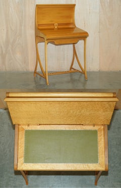 STUNNiNG ART NOUVEAU WRITING DESK ATTRIBUTED TO CARLO ZEN 1902 BIRDS EYE MAPLE