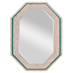 Stunning Artisan Mirror with Malachite Inlays 1985 (Signed & Dated)