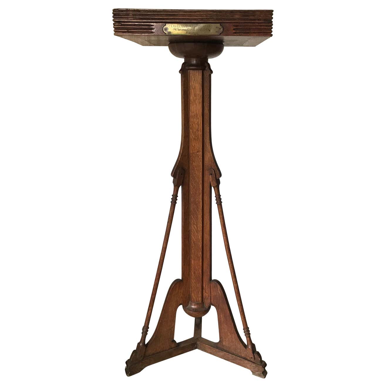 Stunning Arts and Crafts Oak Sculpture Stand / Sculptors Studio Gallery ...