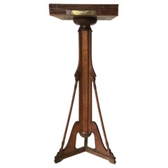 Stunning Arts & Crafts Oak Sculpture Stand / Sculptors Studio Gallery Display