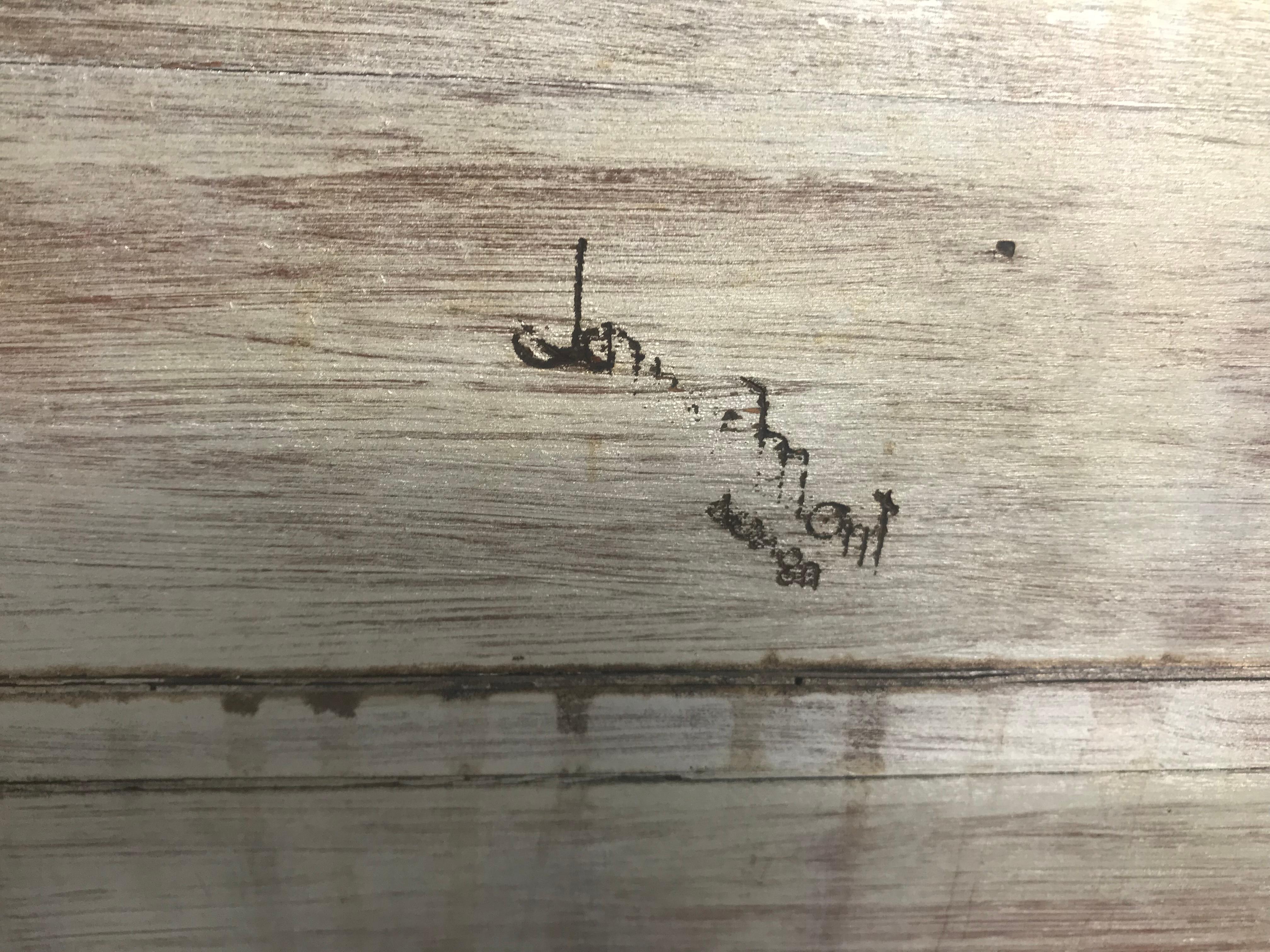 Silvered Stunning Asian Design 1940s Silverleaf James Mont Lighted Planter / Console