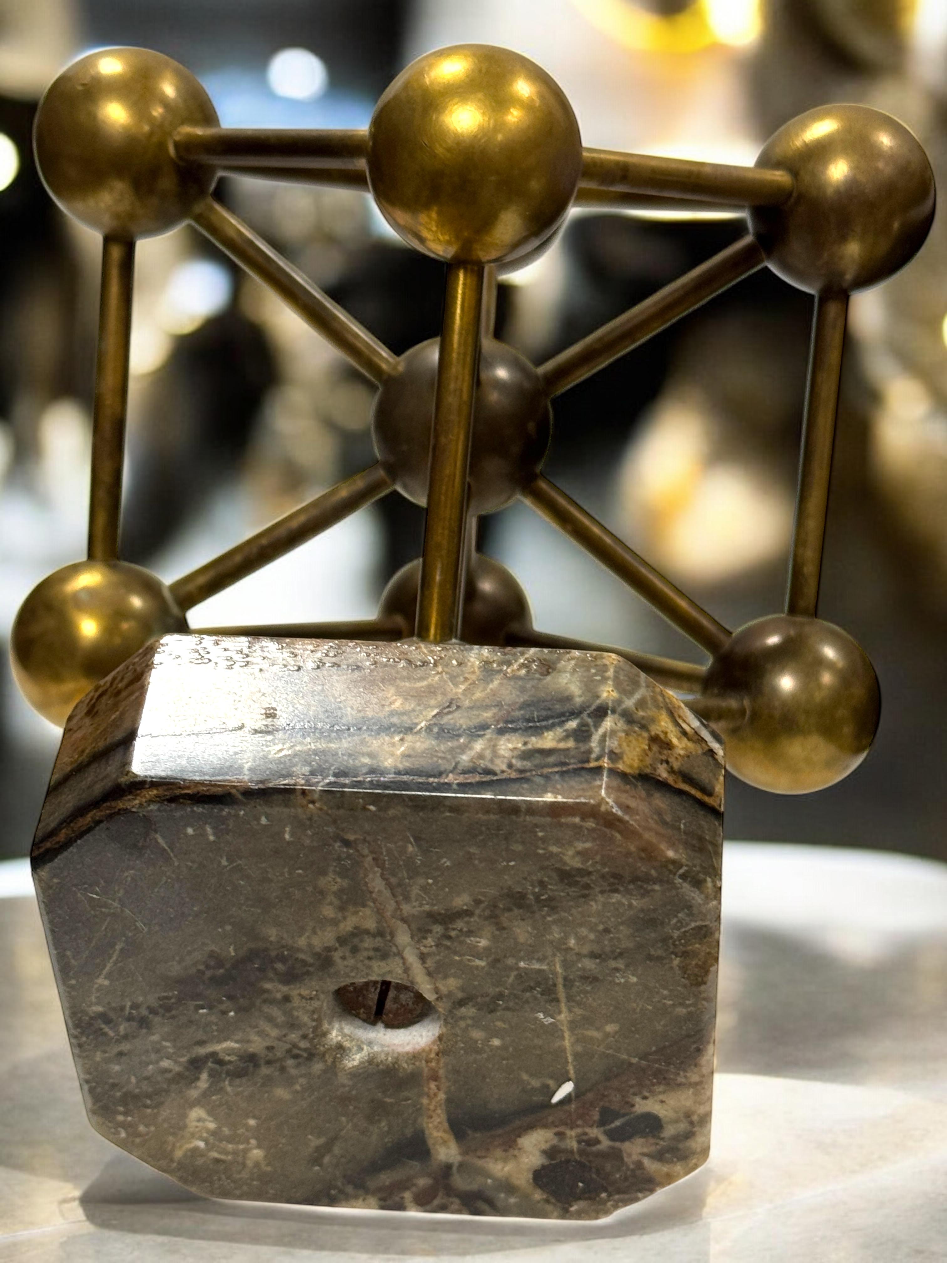 Superbe Atomium Souvenir Building Sculpture Marble Base Bruxelles Belgium 1960s en vente 7