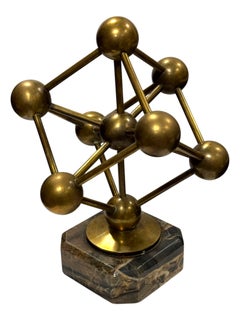 Stunning Atomium Souvenir Building Sculpture Marble Base Bruxelles Belgium 1960s