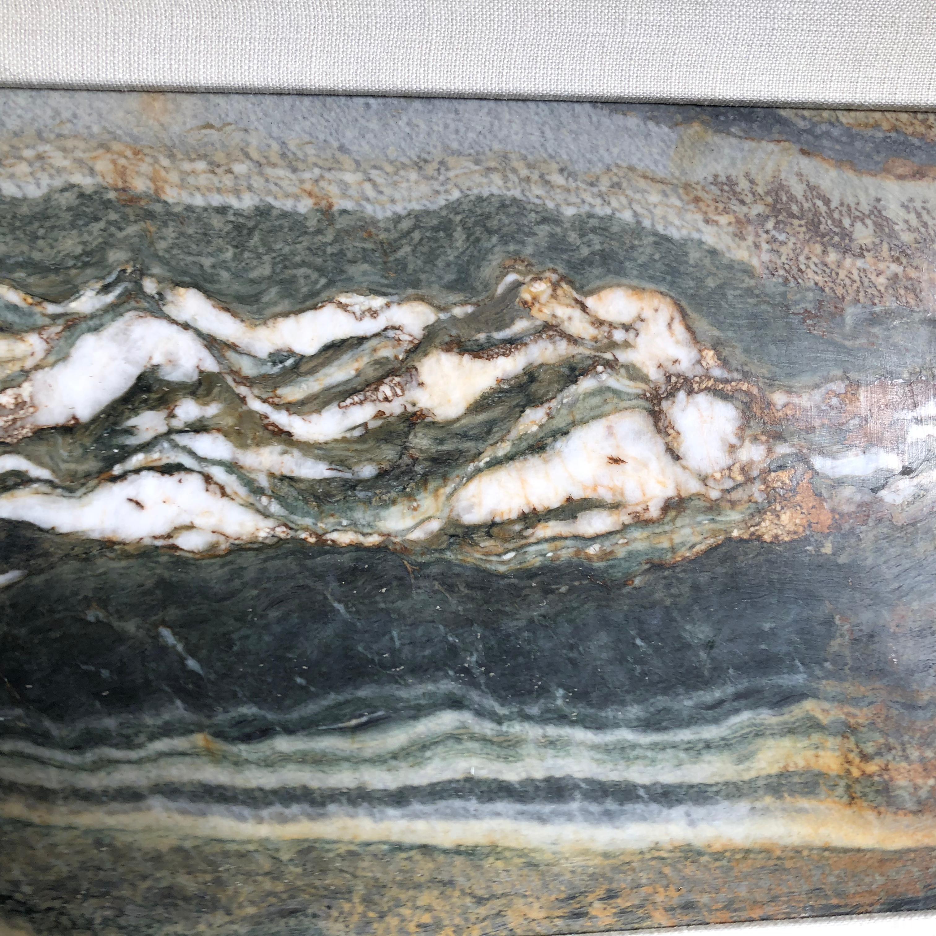 Stunning Autumn Greens Extraordinary Natural Stone Painting, One-of-a- Kind  In Good Condition In South Burlington, VT
