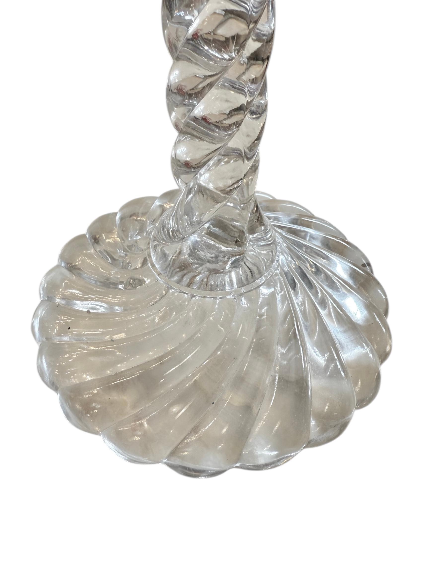 Stunning Baccarat Style Luster Candlestick Bon état - En vente à Pasadena, CA