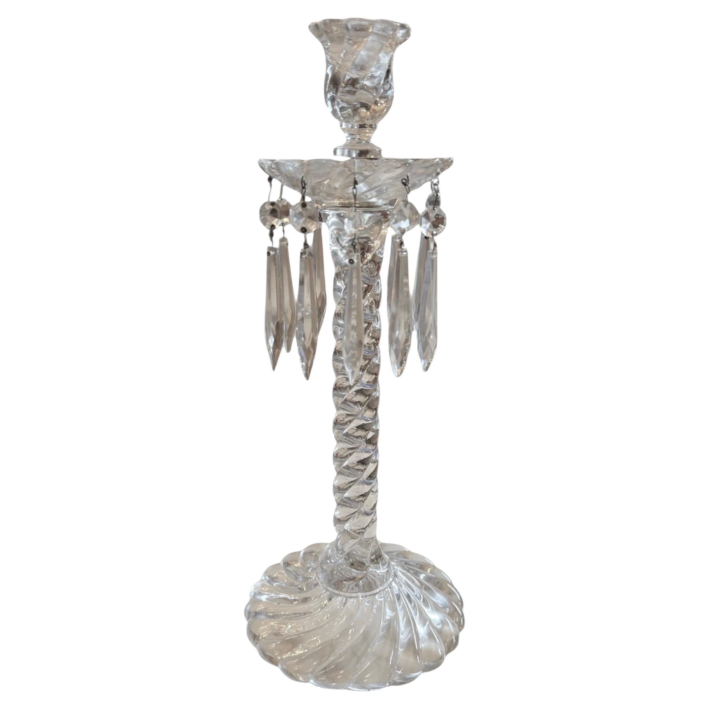 Stunning Baccarat Style Luster Candlestick en vente