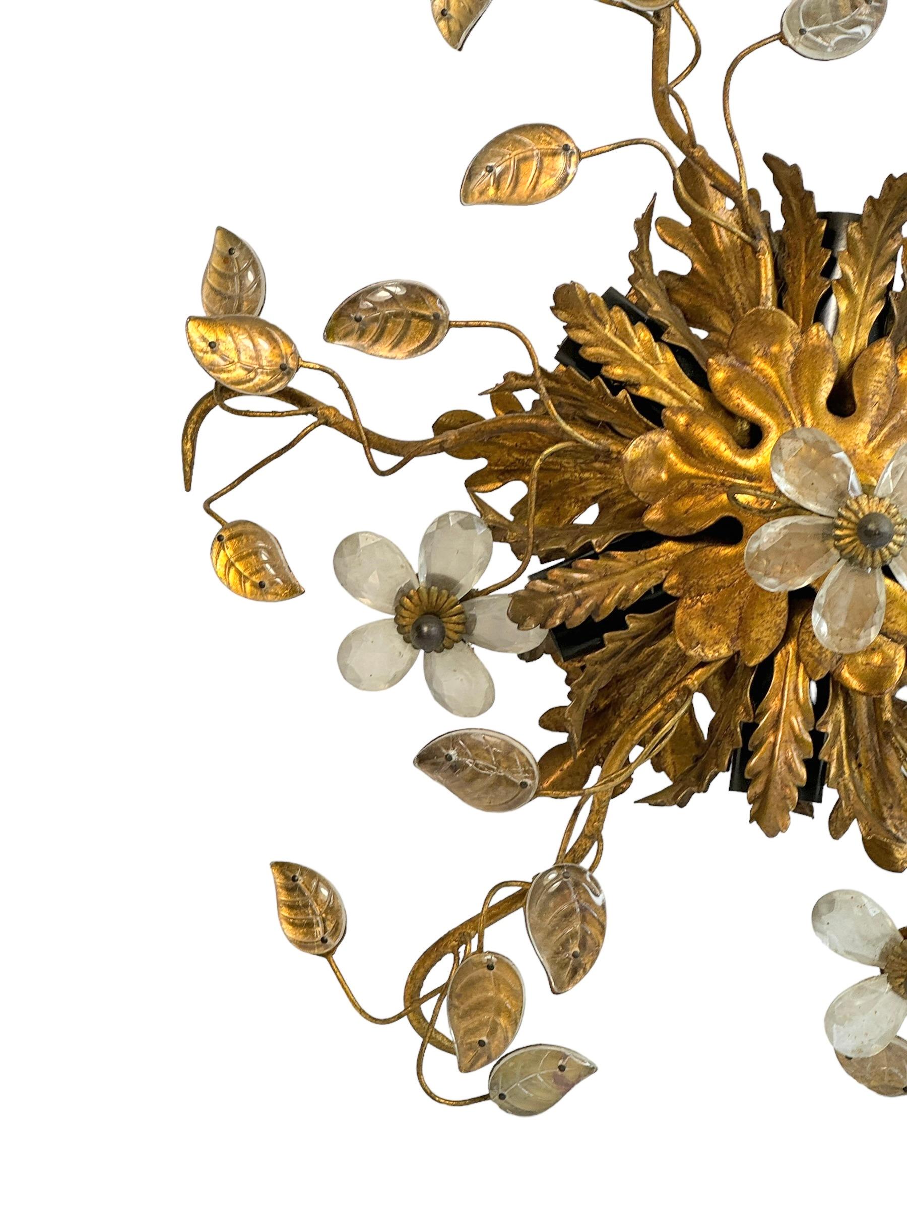 Superbe lampe de chasse en verre Murano Florentine de Banci Tole Toleware Gilt Bon état - En vente à Nuernberg, DE
