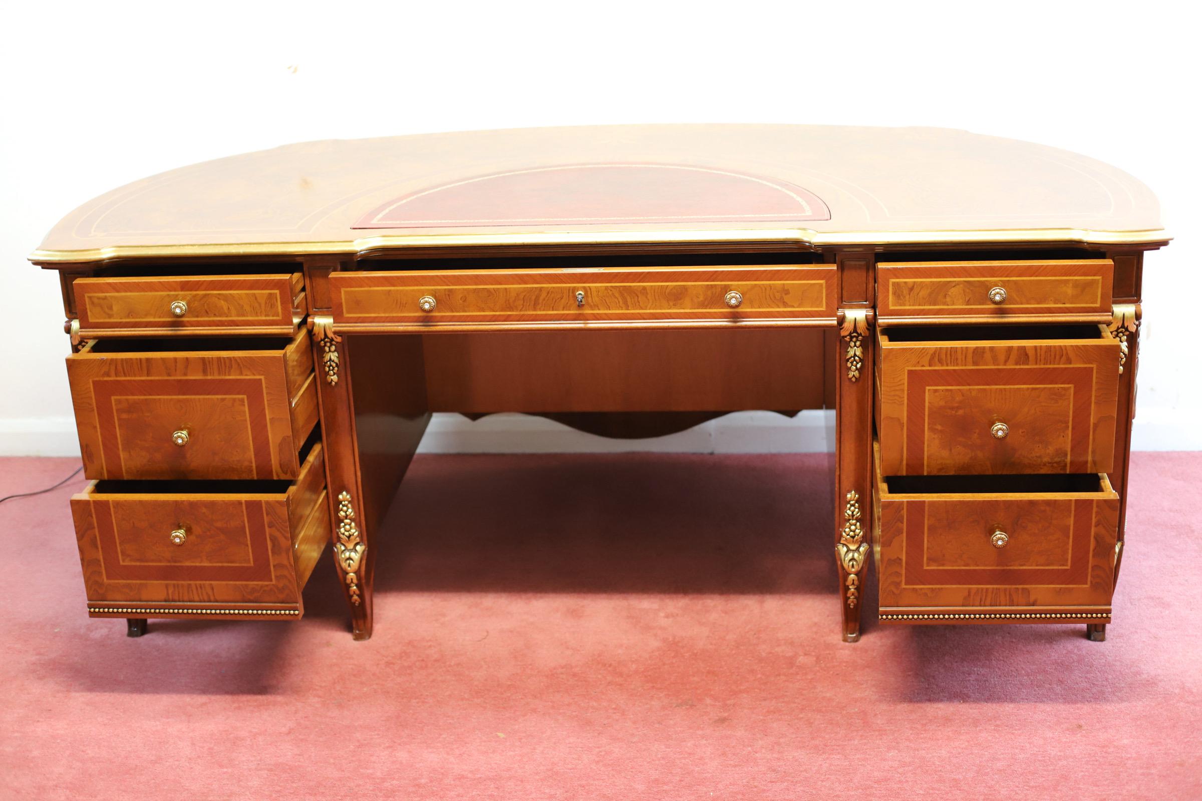 Regency Stunning Barnini Oseo Empire-Style Demi Lune Regenza Desk RRP €6200 For Sale