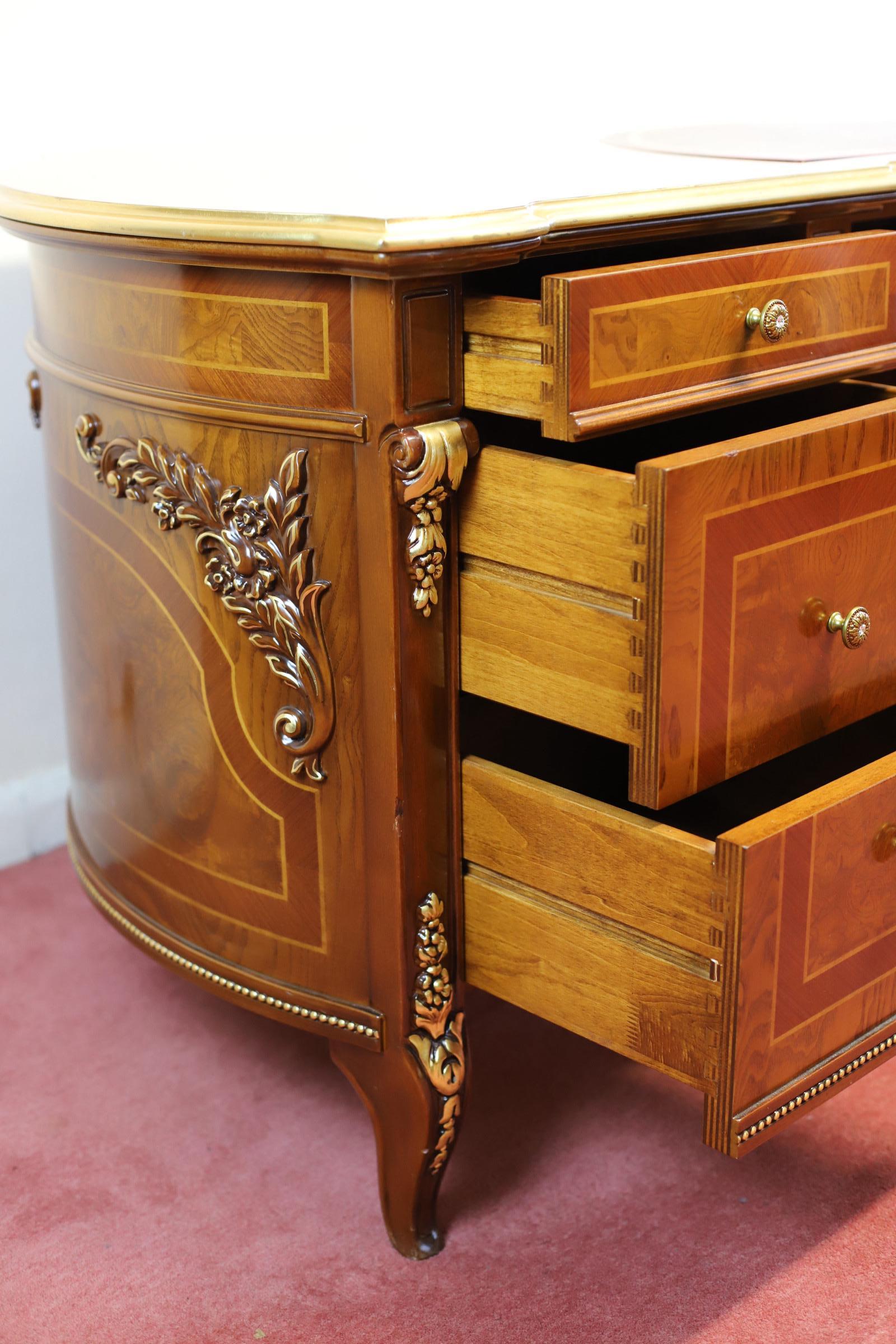 Italian Stunning Barnini Oseo Empire-Style Demi Lune Regenza Desk RRP €6200 For Sale