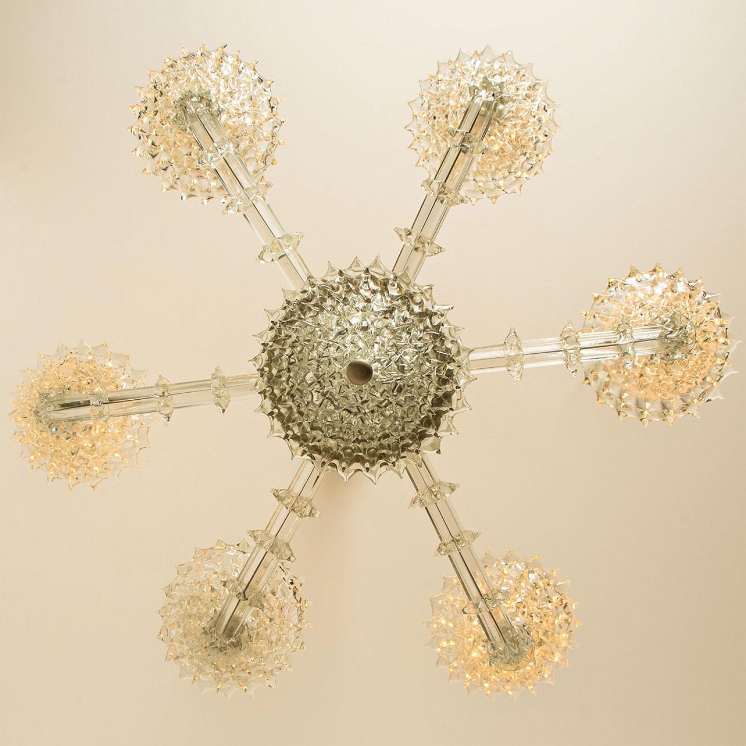 Stupendo lampadario in vetro Barovier&Toso a 6 bracci, Italia 1990 in vendita 2