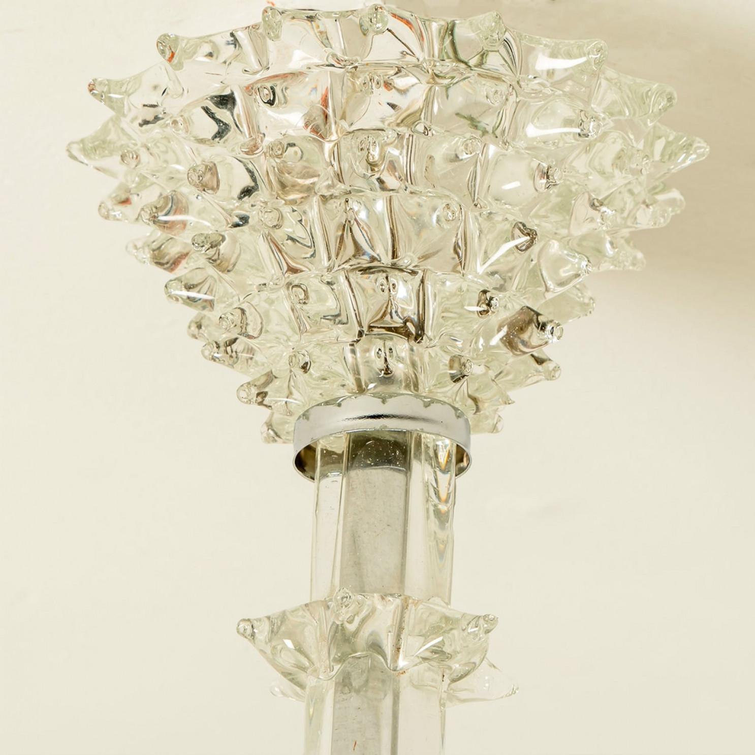 Stunning Barovier & Toso Chalice Glass Chandelier 6 arms, Italy 1990 For Sale 3