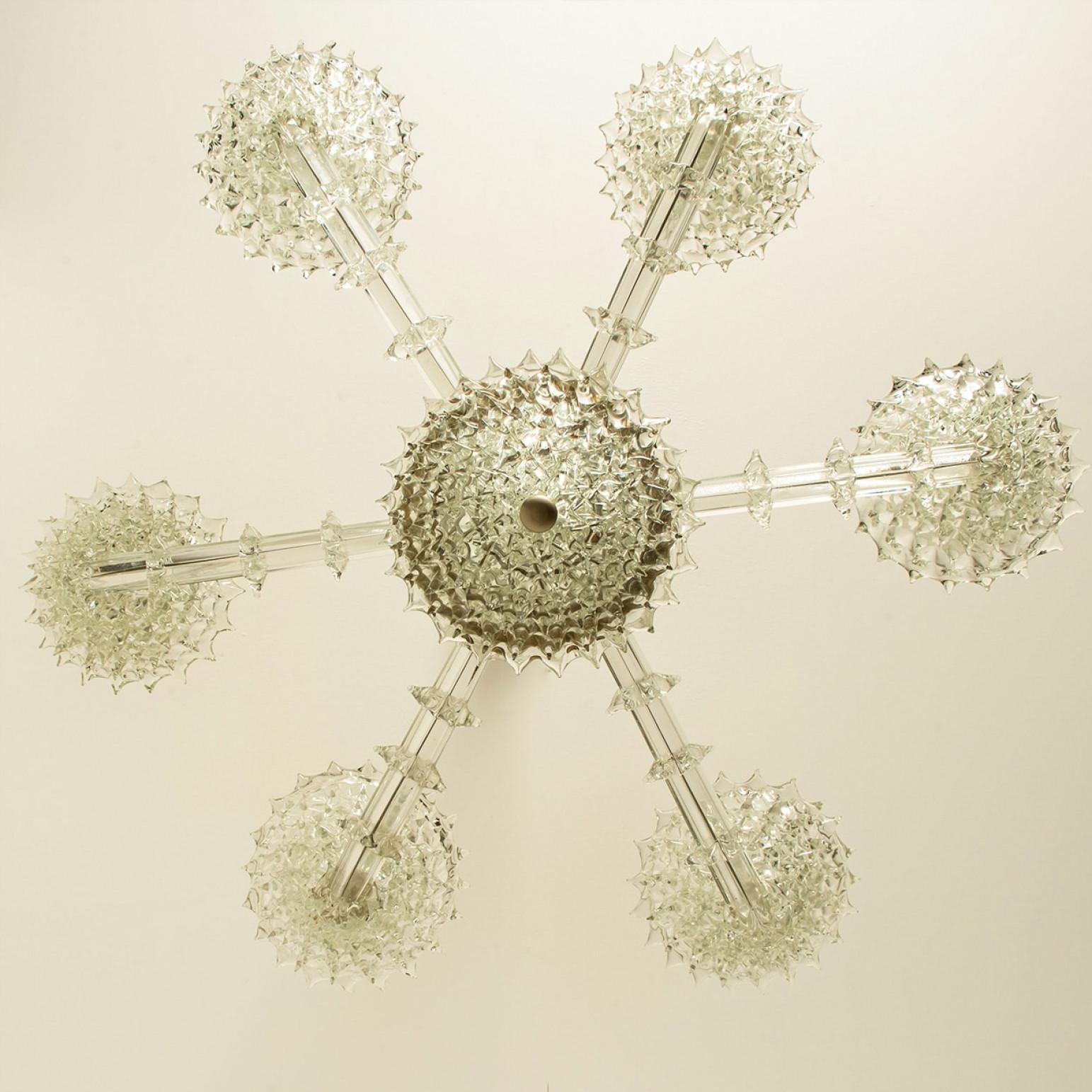 Impresionante araña de cristal cáliz Barovier & Toso de 6 brazos, Italia 1990 en venta 5