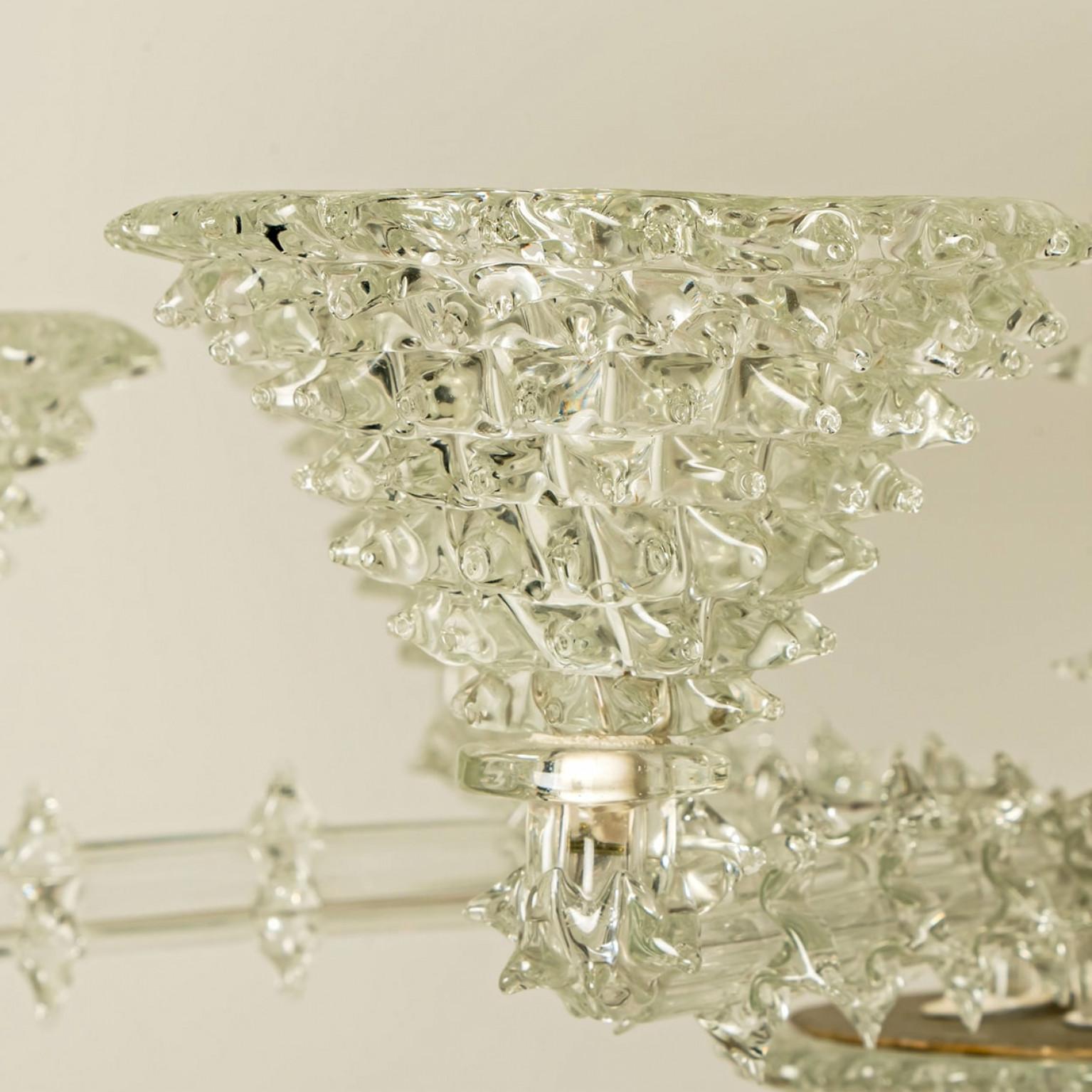 Wunderschöner Barovier&Toso Kelchglas-Kronleuchter, 6 Arme, Italien 1990 (Moderne der Mitte des Jahrhunderts) im Angebot