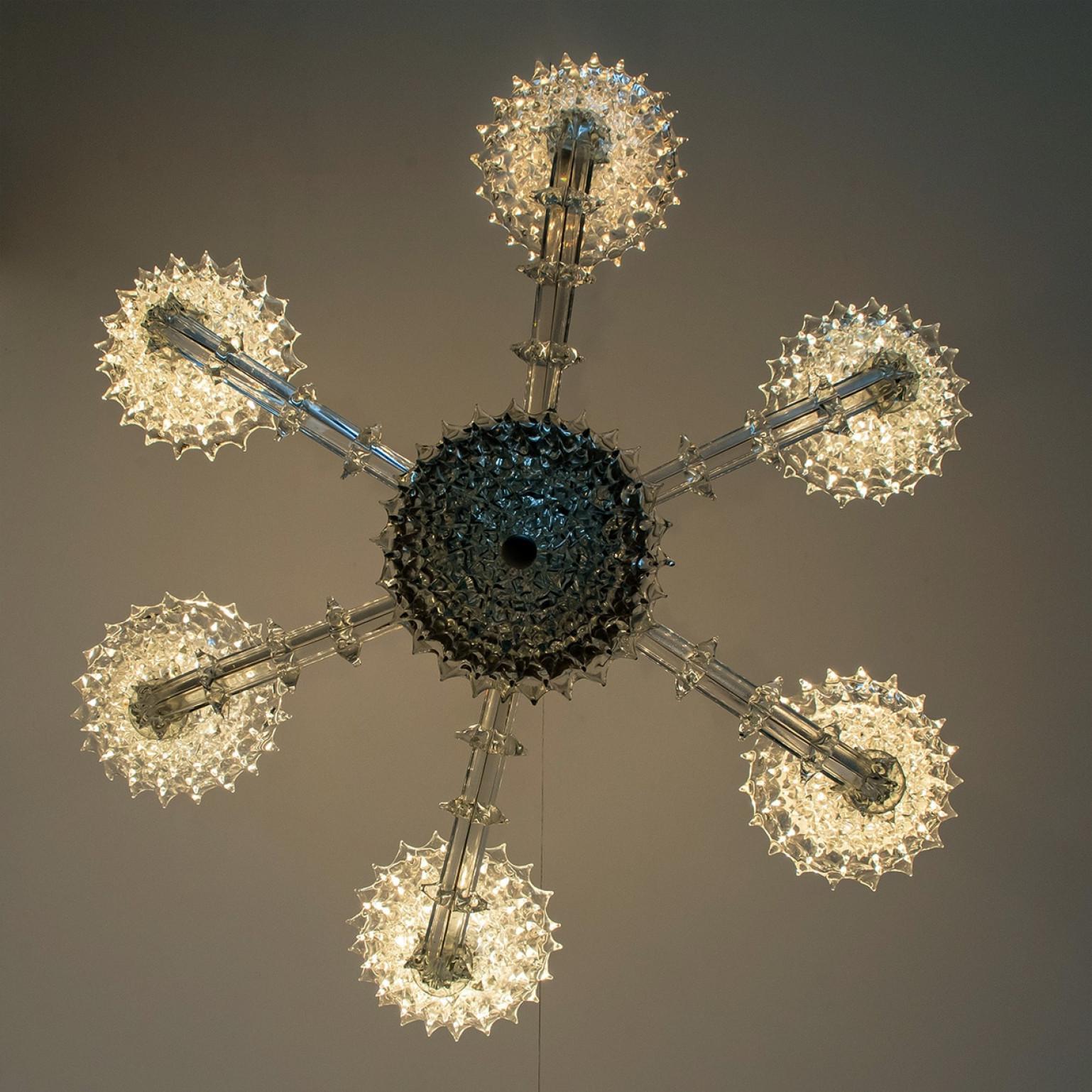 Impresionante araña de cristal cáliz Barovier & Toso de 6 brazos, Italia 1990 en venta 1