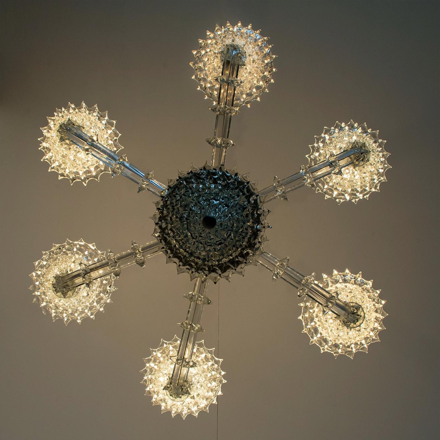 Impresionante araña de cristal cáliz Barovier & Toso de 6 brazos, Italia 1990 en venta 1