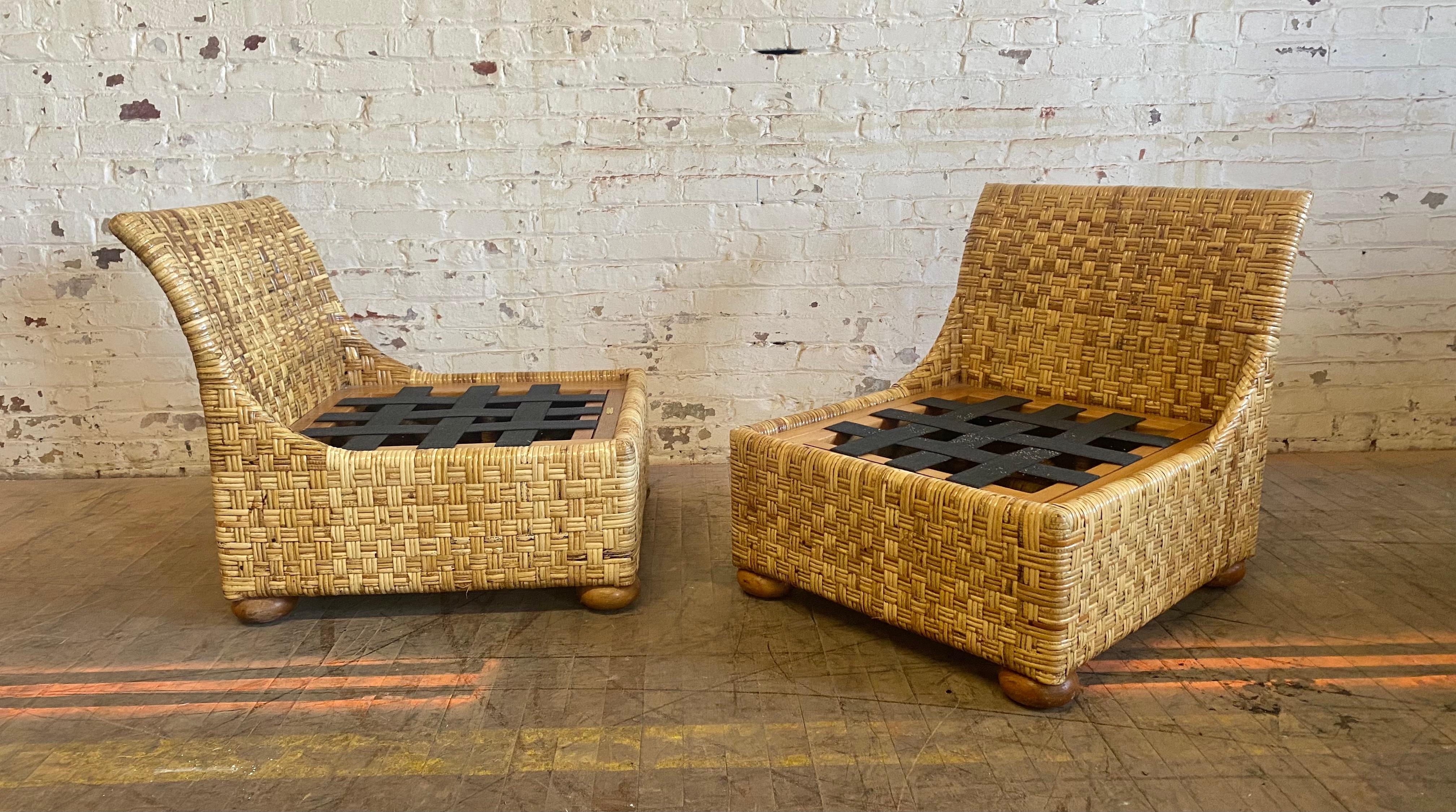 Stunning Basket Weave Rattan / Reed Sofa and Chairs by McGuire For Sale at 1stDibs mcguire