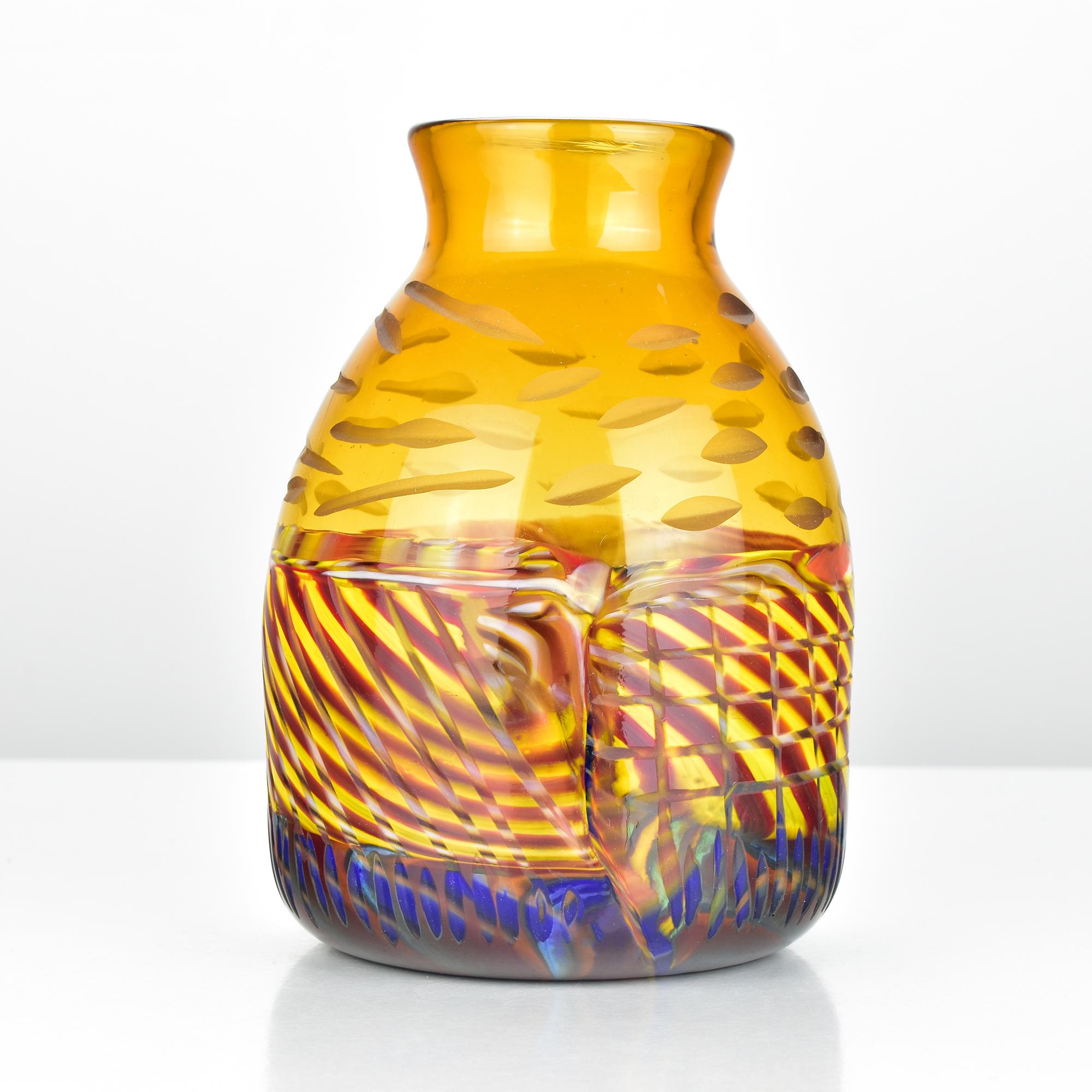 Italiano Stupefacente vaso Battuto dello Studio Salvatore Murano Italia in vendita