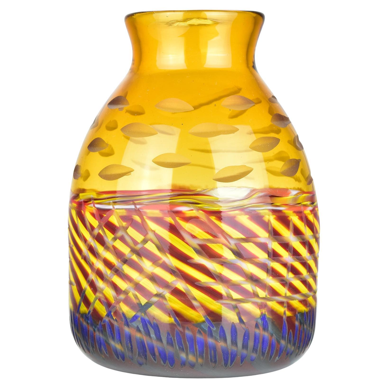 Stupefacente vaso Battuto dello Studio Salvatore Murano Italia in vendita