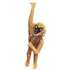 Stunning Beautiful Hanging Wicker Monkey after Mario Lopez Torres