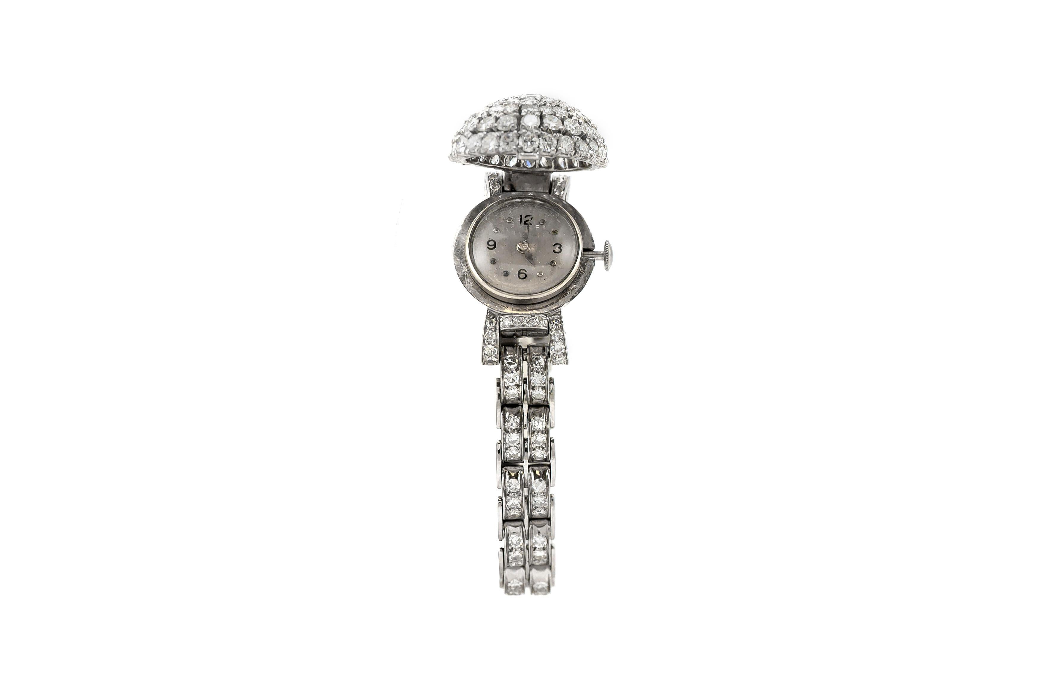 Stunning Beautiful Platinum with Diamonds Watch In Excellent Condition In New York, NY