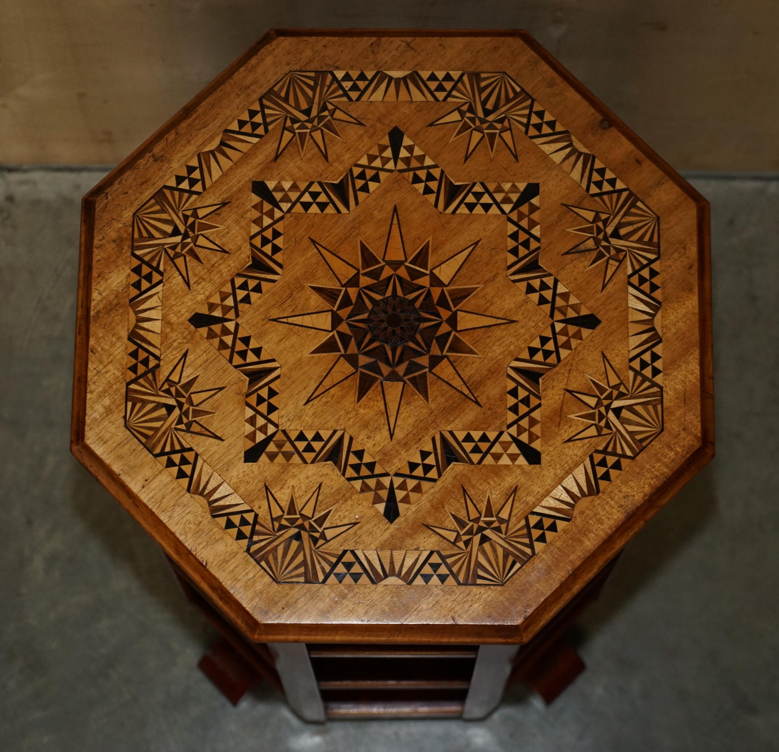 Stunning Beautifully Inlaid Octagonal Revolving Bookcase Book Table Must See Pic For Sale 1