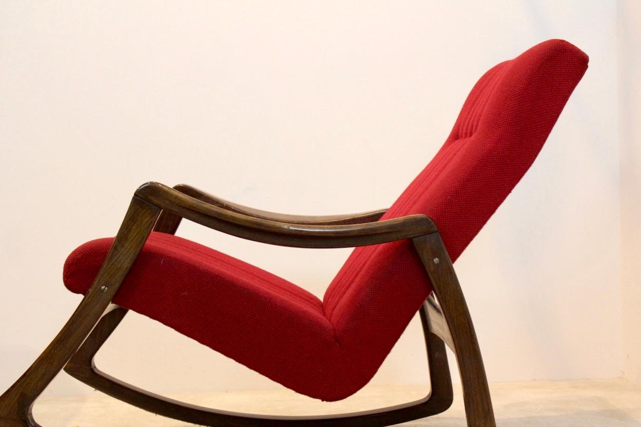 Mid-Century Modern Stunning Beechwood Rocking Chair by TON