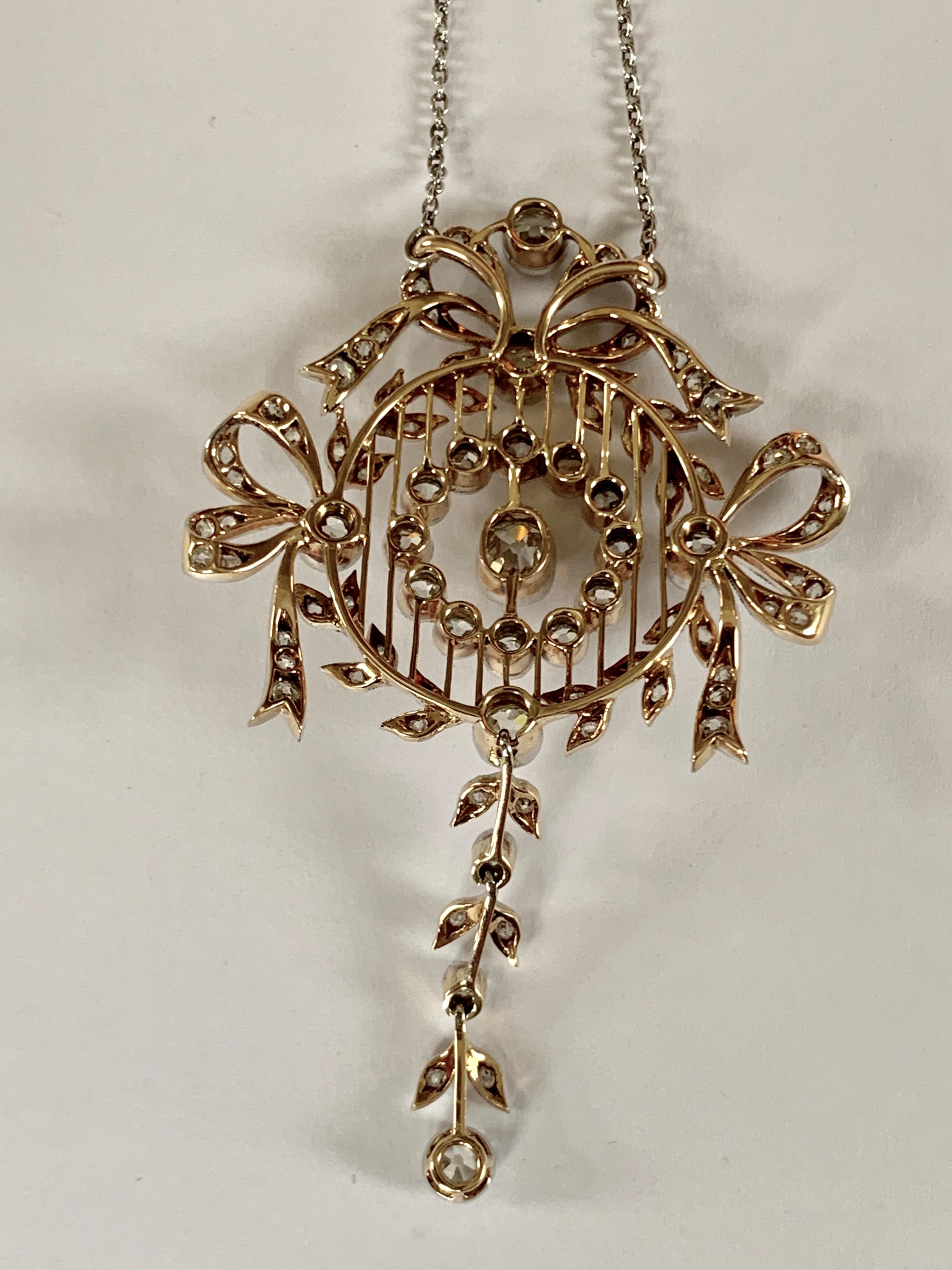 Splendido ciondolo con diamante Belle Epoque in vendita 3