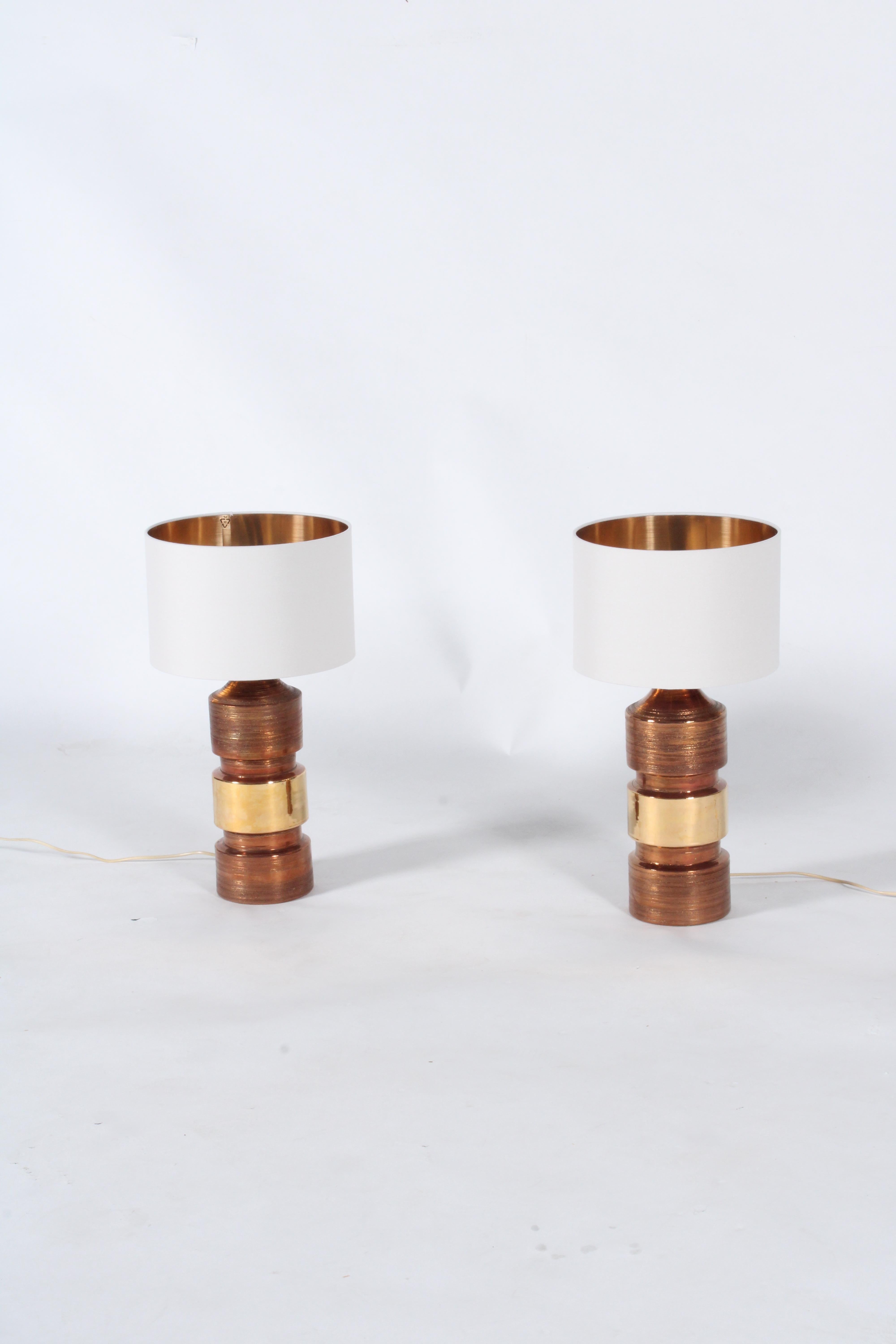 Atemberaubende Bergboms Bitossi Keramik-Tischlampen mit Glasur, glasiert, weltweit kostenloser Lieferung im Zustand „Gut“ im Angebot in Portlaoise, IE