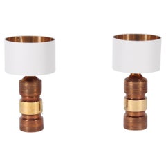 Stunning Bergboms Bitossi Ceramic Glazed Table Lamps * Free Worldwide Delivery