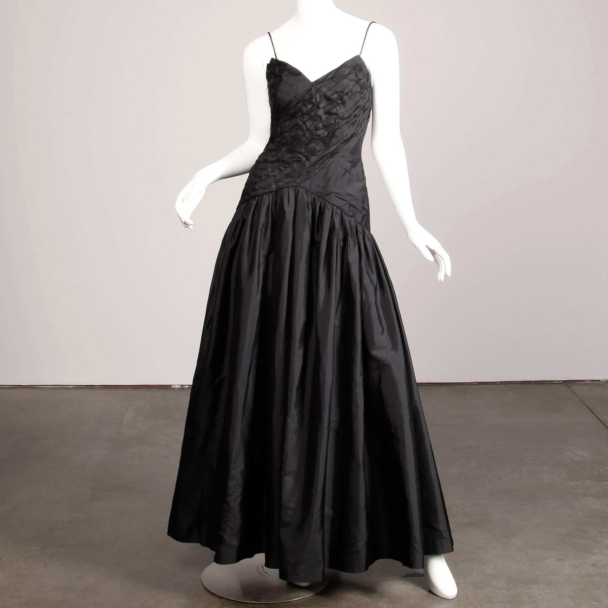 Stunning Bergdorf Goodman on the Plaza Vintage Black Silk Evening