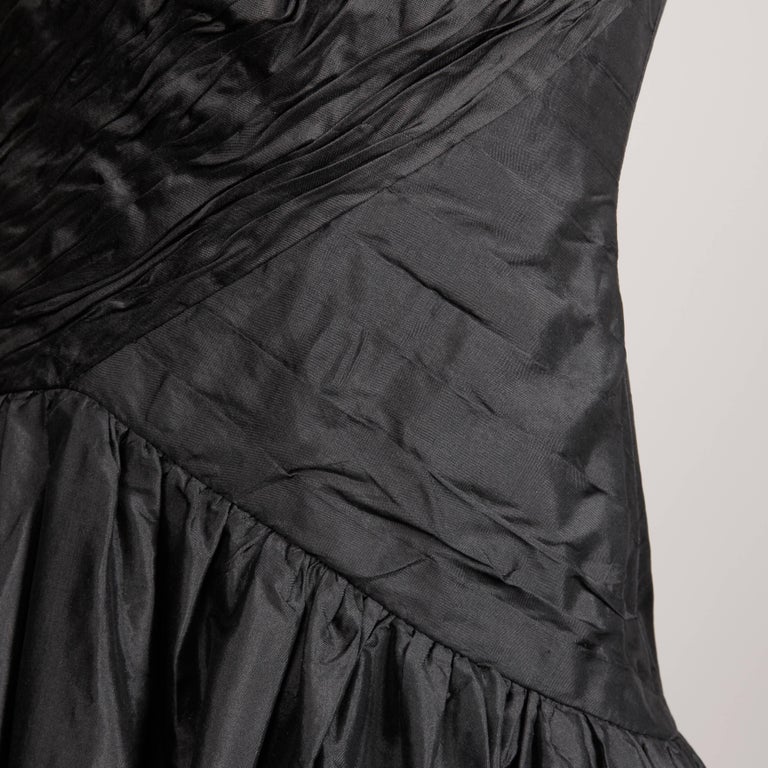 Stunning Bergdorf Goodman on the Plaza Vintage Black Silk Evening Gown