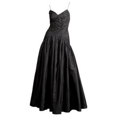 Stunning Bergdorf Goodman on the Plaza Vintage Black Silk Evening Gown or Dress