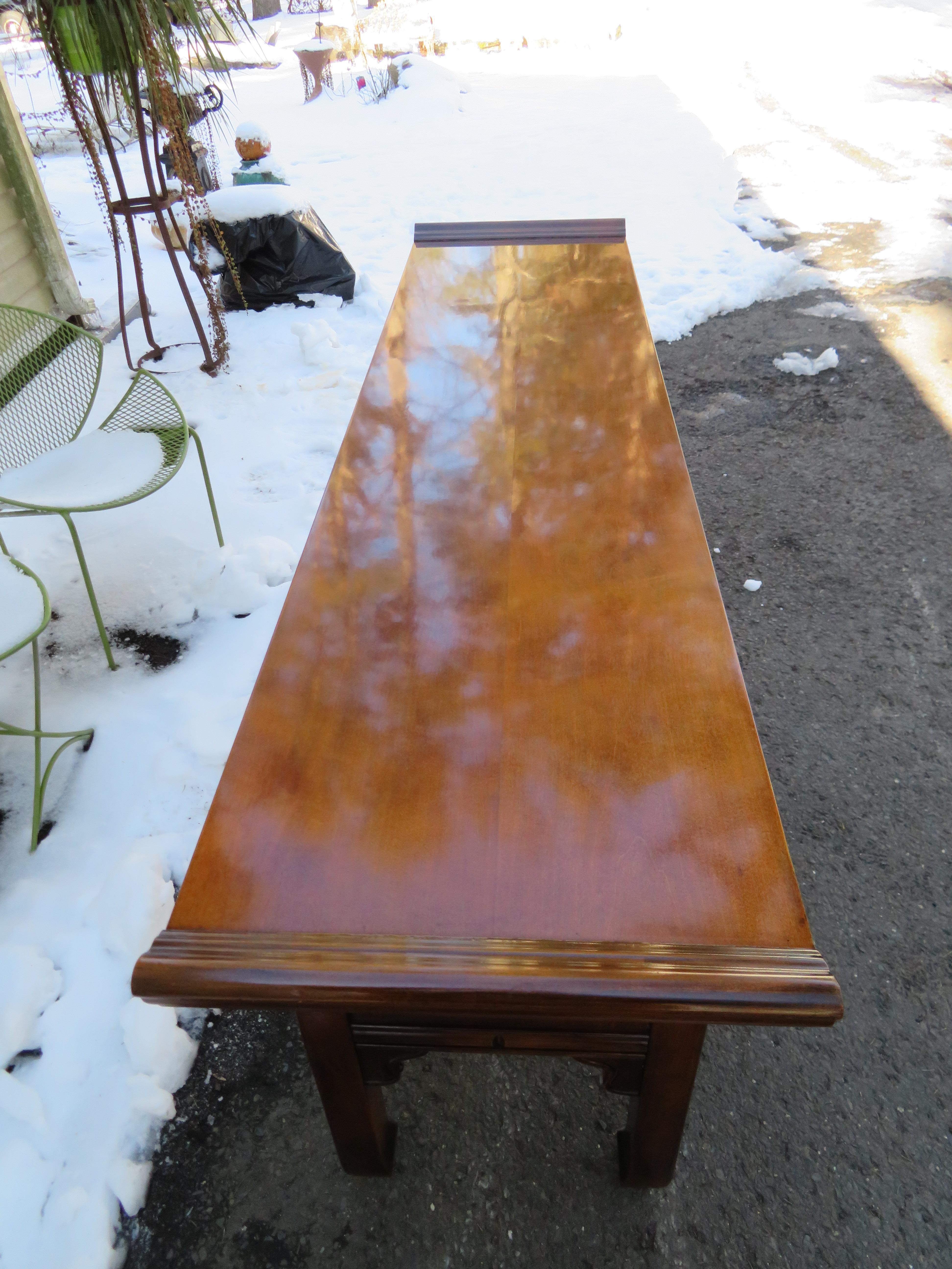 Stunning Bernhardt Asian Chinoiserie Alter Table Console Campaign Midcentury For Sale 6