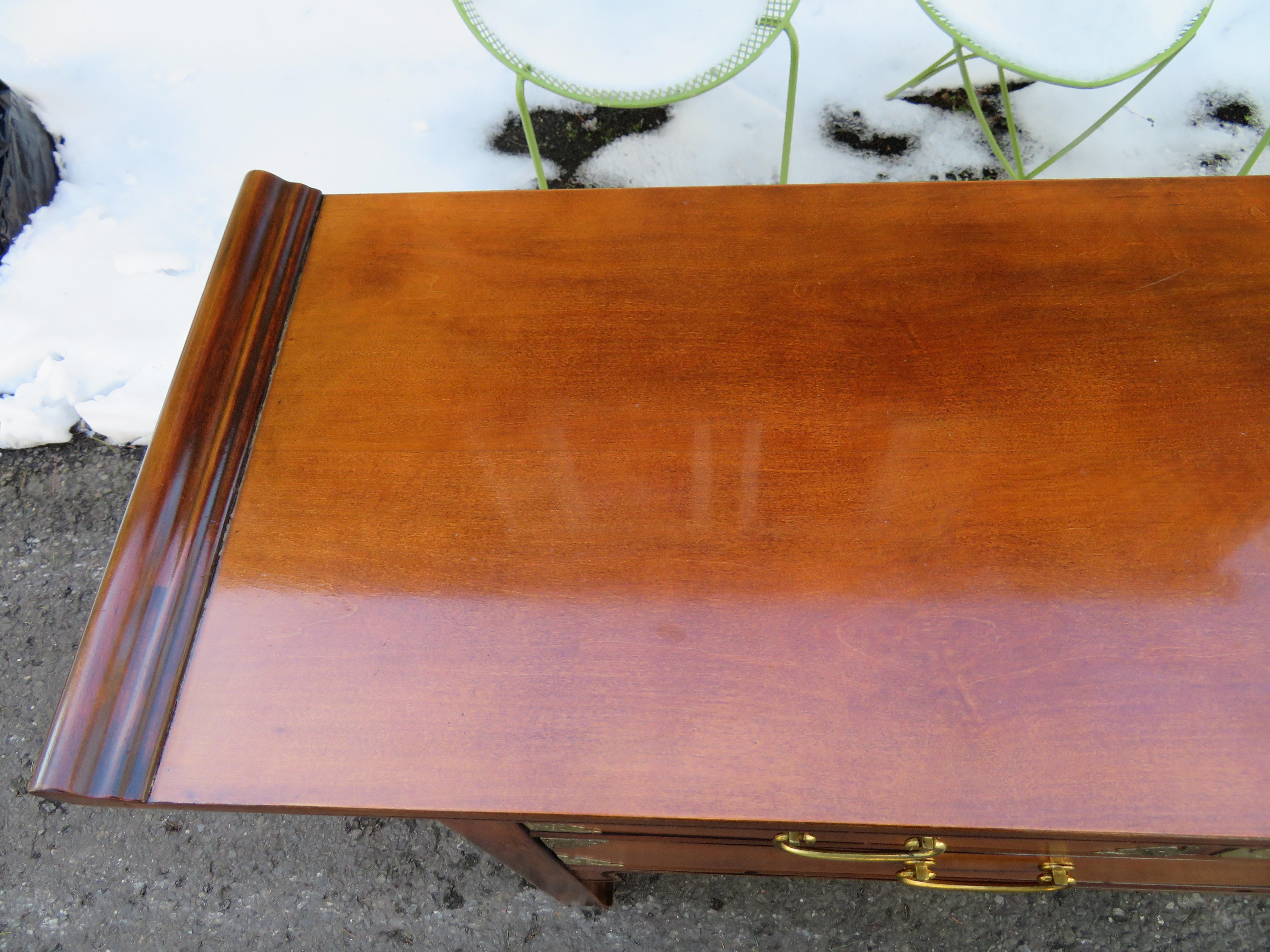 Stunning Bernhardt Asian Chinoiserie Alter Table Console Campaign Midcentury For Sale 7