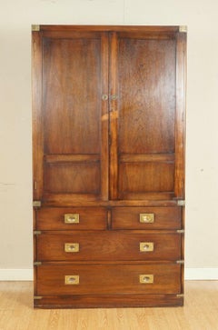 Stunning Bevan and Funnel Military Campaign Wardrobe/Cabinet with Brass Handles