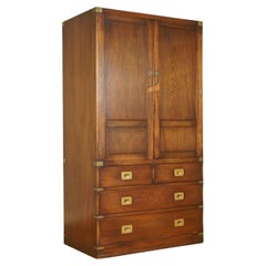 Stunning Bevan and Funnel Military Campaign Wardrobe/Cabinet with Brass Handles