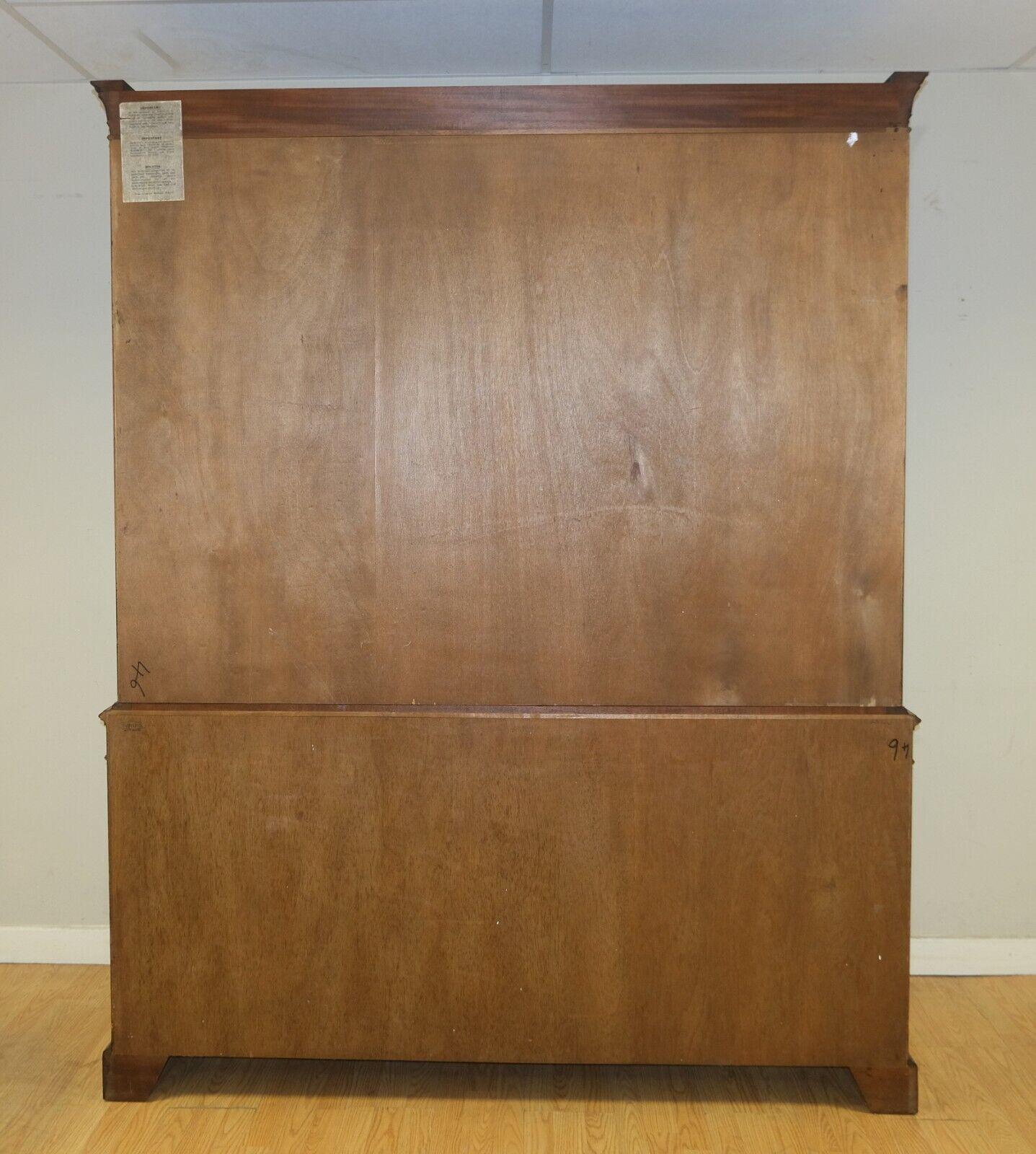 Stunning Bevan Funell Brown Hardwood Cabinet Cupboard with Green Writing Slide For Sale 5