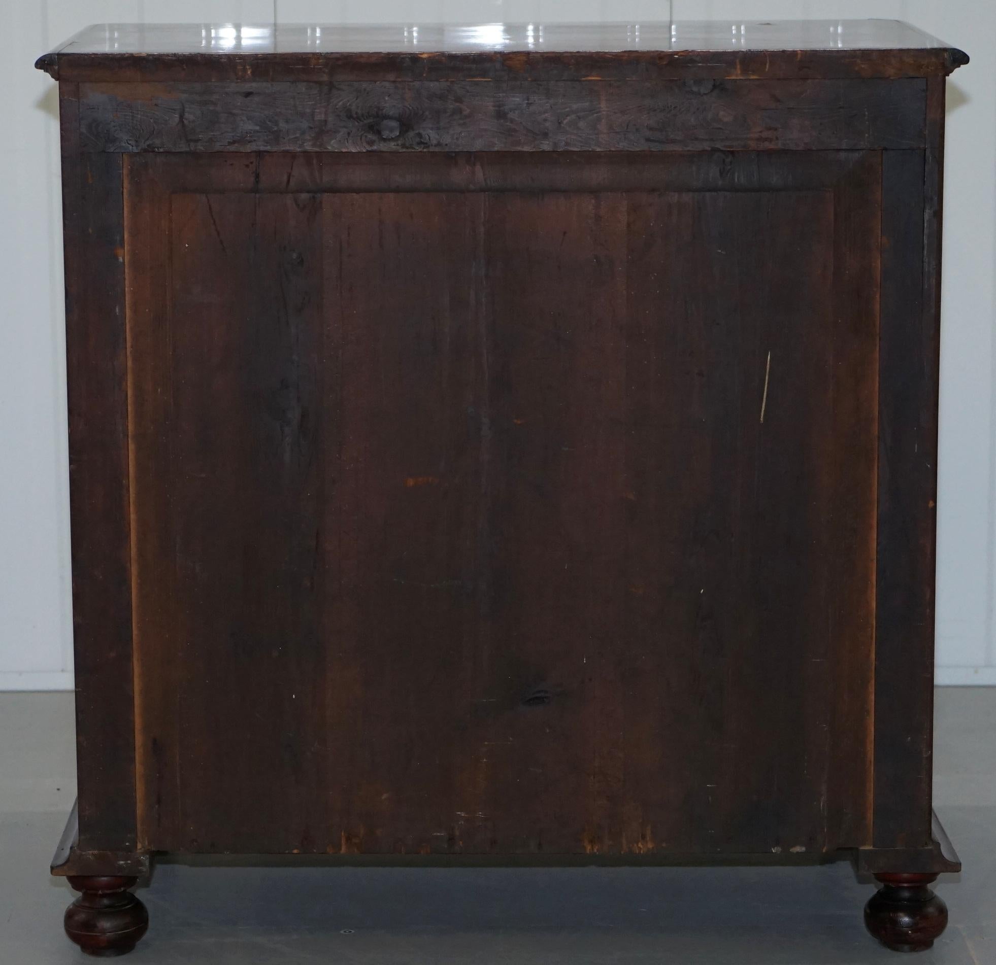 Stunning Biedermeier Flamed Mahogany Small Chest of Drawers Rare Find circa 1820 10