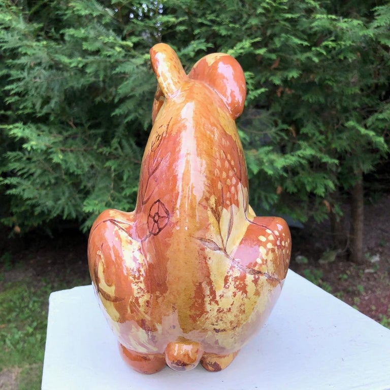 Big Rabbit Hand Painted Master Artisan Eva Fritz-Lindner In Good Condition For Sale In South Burlington, VT