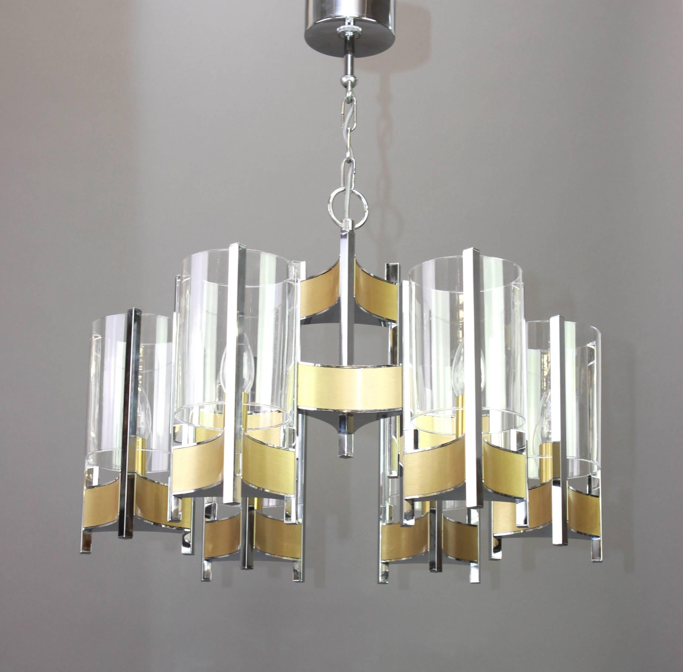 Glass Stunning Big Sciolari Roma Chandelier, Italy, 1960s