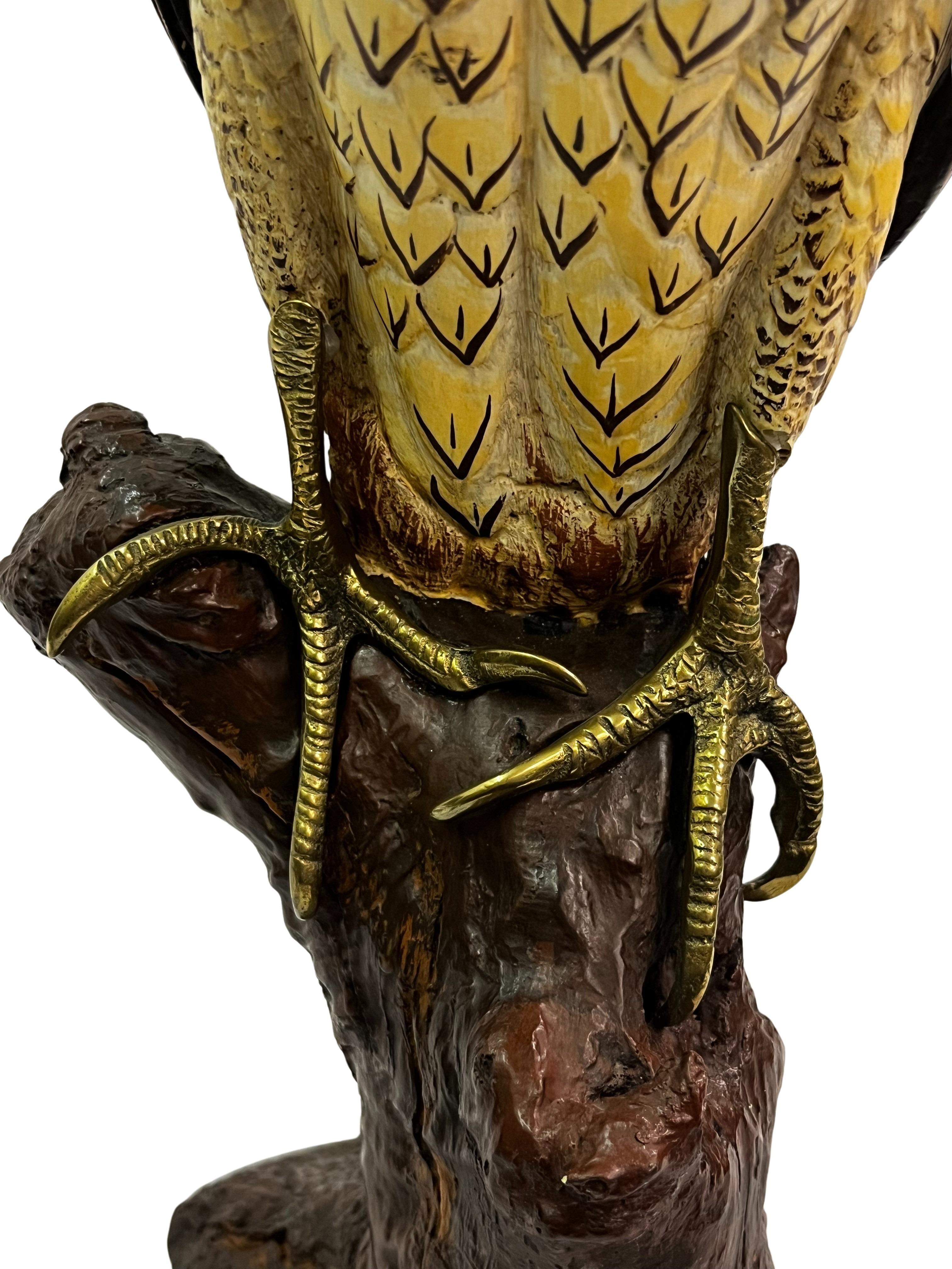 鷹 タカ 置物 イタリア Elli Malevolti エリー・マレヴォルティ Stunning bird of prey, hawk sculpture, Elli Malevolti, 1970s