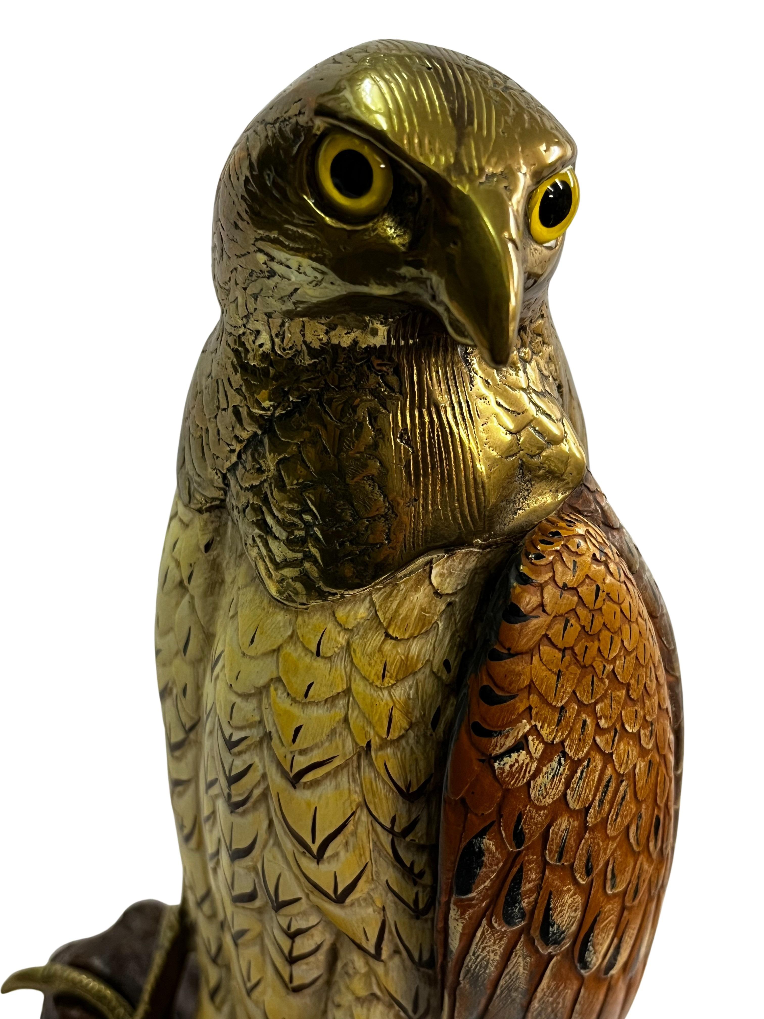 Stunning bird of prey, hawk sculpture, Elli Malevolti, 1970s