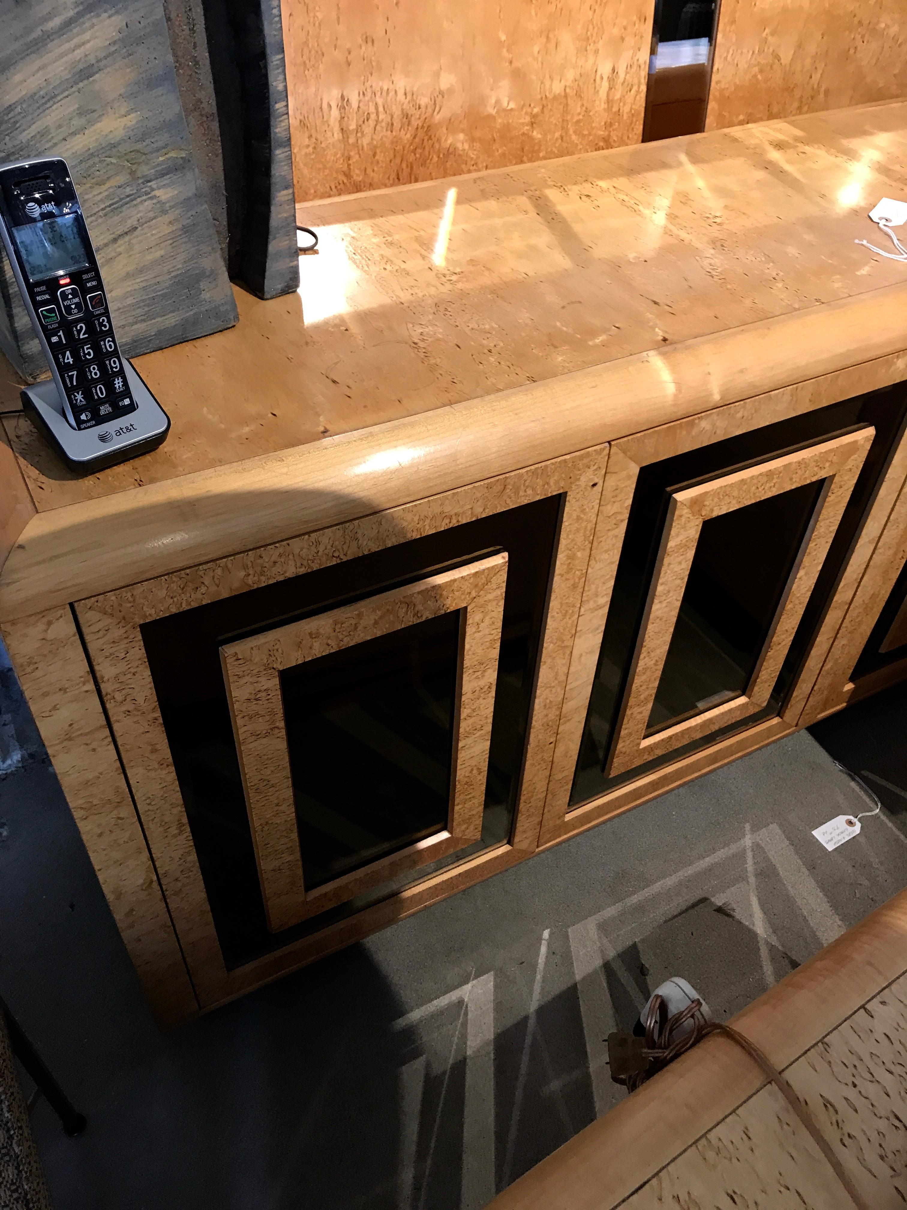 Stunning Bird's-Eye Maple and Mirrored Dresser by Romweber 5