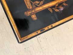 Stunning Black Lacquer Bamboo Chinoiserie Coffee Table