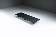 Stunning black oak Cansado Refolo 514 XL Bench by Charlotte Perriand - Cassina