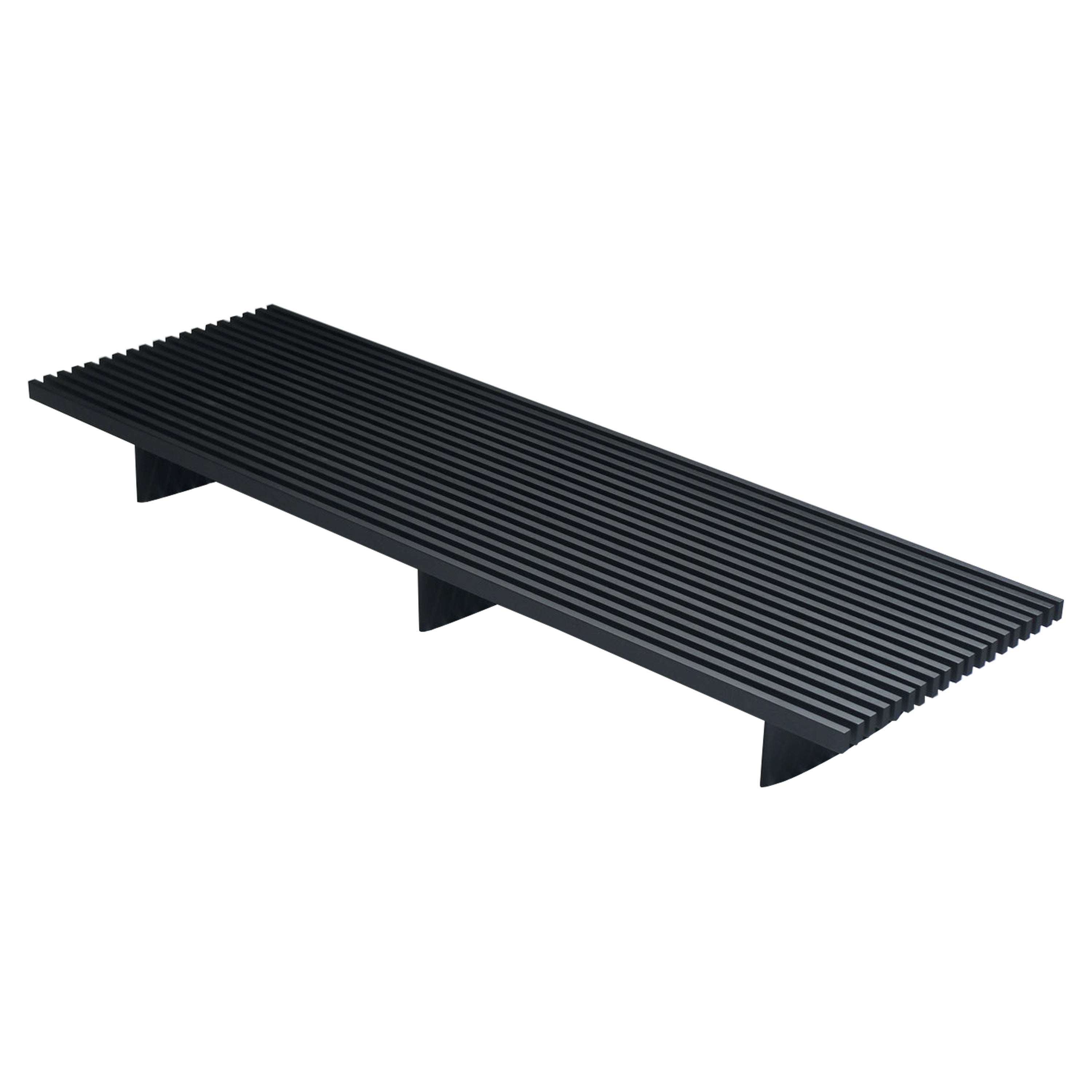 Stunning black oak Cansado Refolo 514 XL Bench by Charlotte Perriand - Cassina For Sale