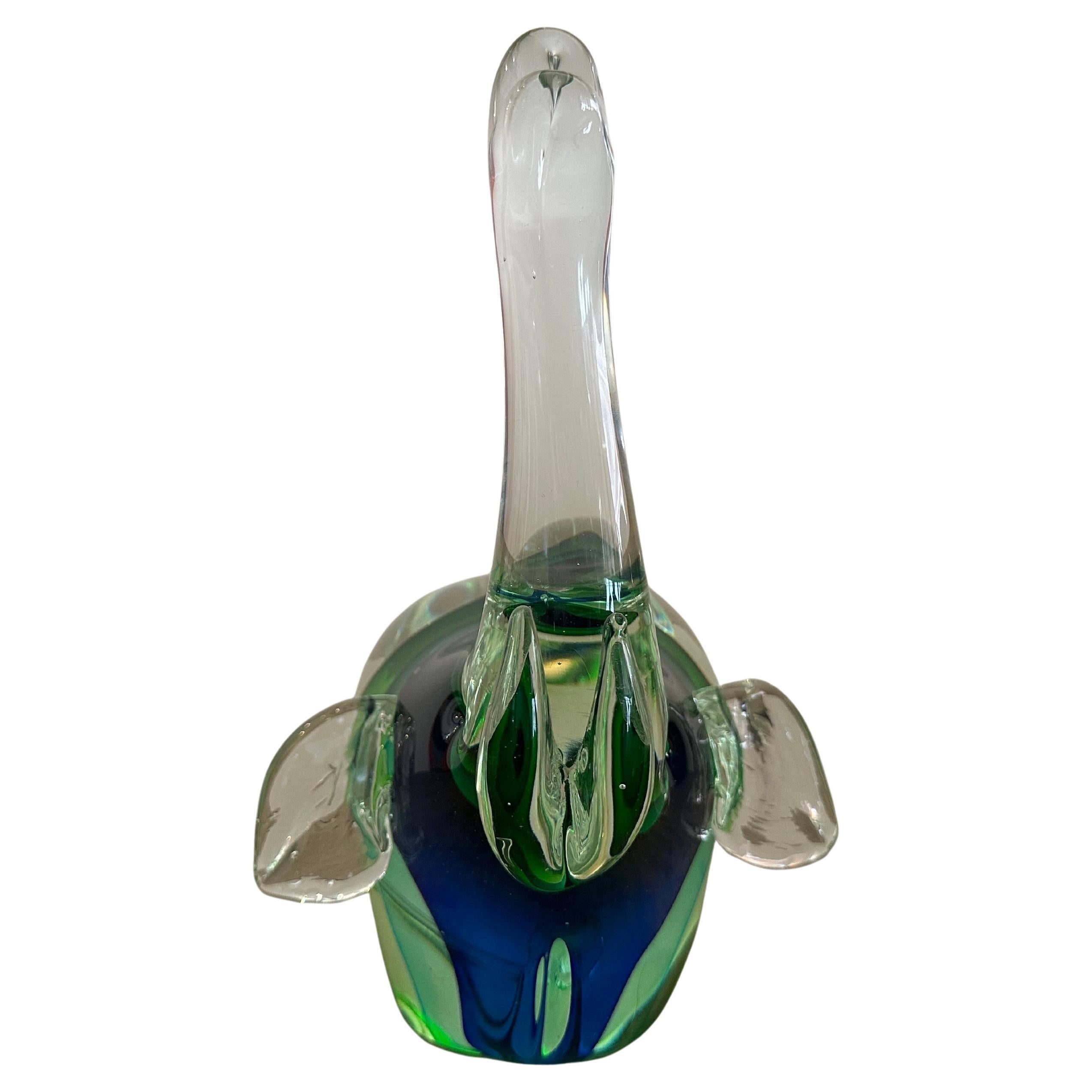 Mid-Century moderno Splendida scultura di elefante in vetro artistico di Murano Glass Sommerso d'epoca in vendita