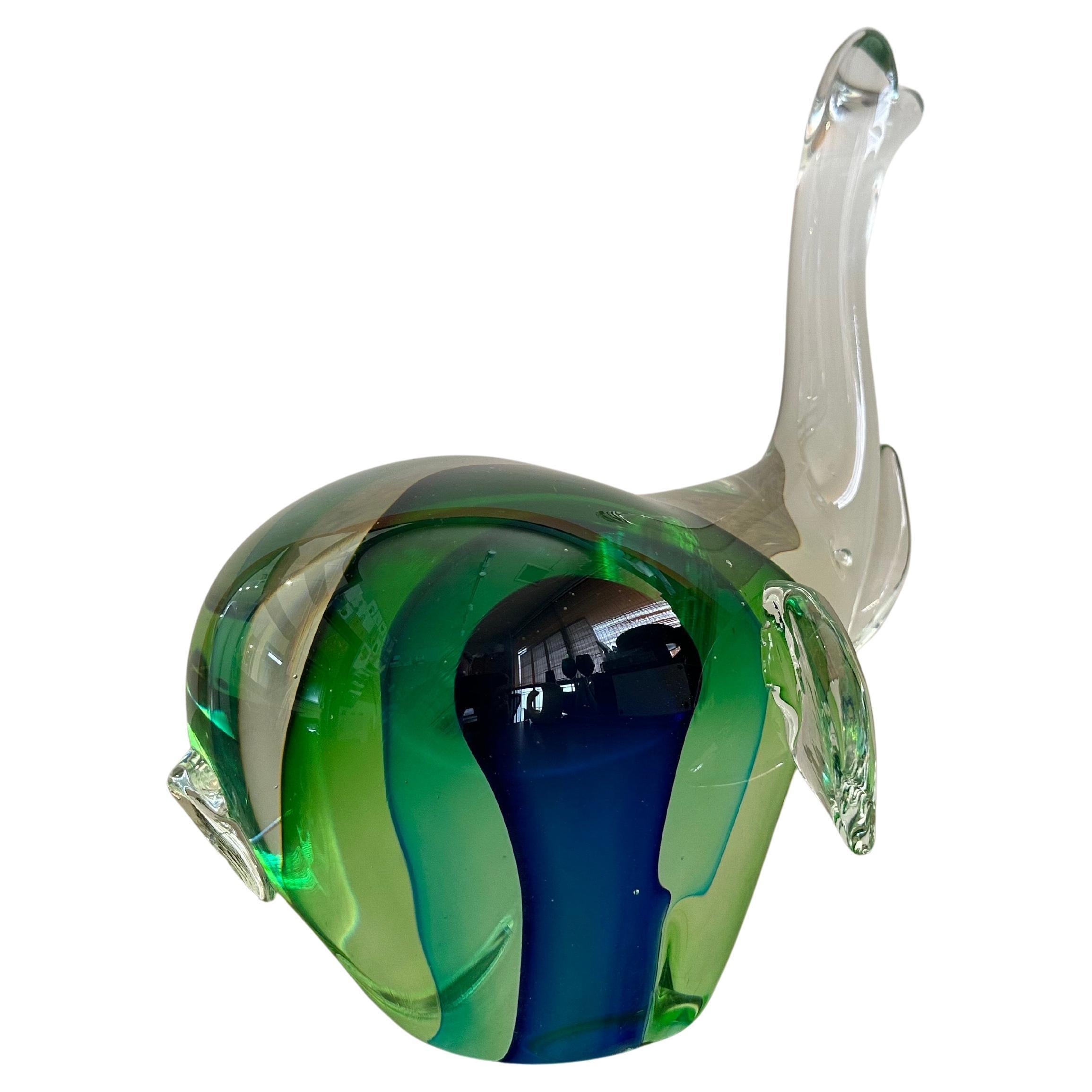 Vetro di Murano Splendida scultura di elefante in vetro artistico di Murano Glass Sommerso d'epoca in vendita