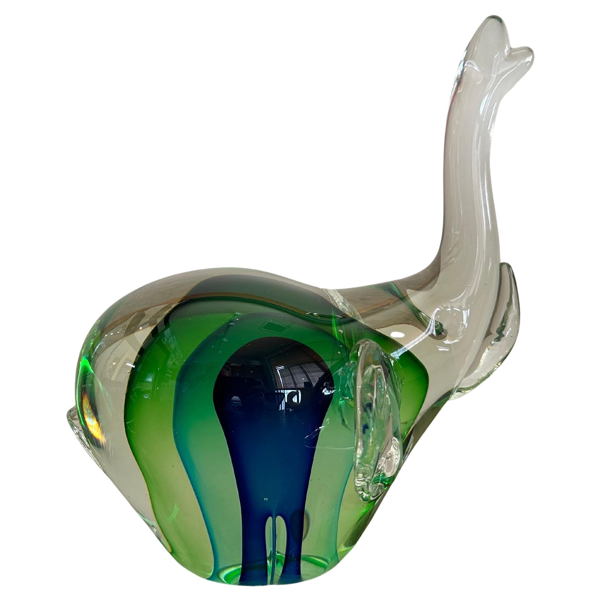 Splendida scultura di elefante in vetro artistico di Murano Glass Sommerso d'epoca in vendita 2
